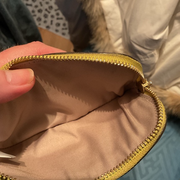 Tory Burch Yellow Zip Pouch - Picture 3 of 4